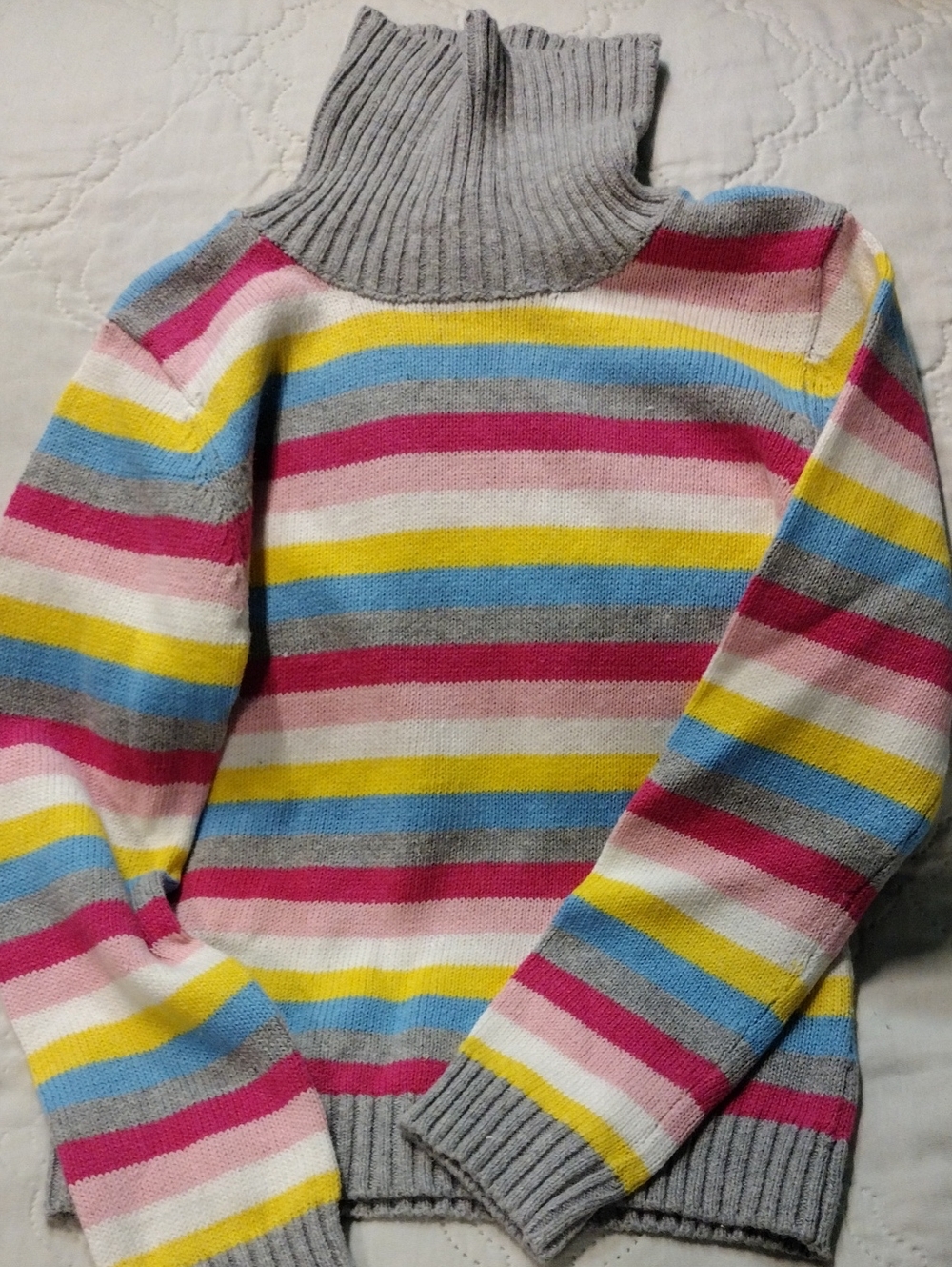 One Step Up Multicolor Striped Turtleneck Sweater